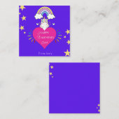 ユニコーンバレンタインデーのラブノートカード ノートカード (正面/裏面)