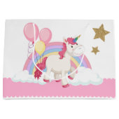 ユニコーンバースデーパーティラージ抱き枕 ラージペーパーバッグ (正面)