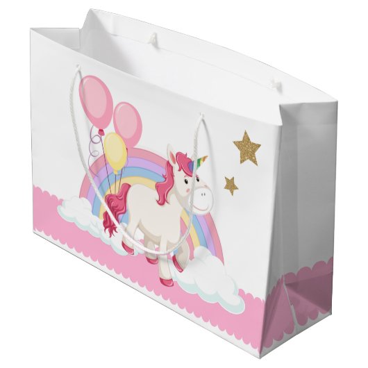 ユニコーンバースデーパーティラージ抱き枕 ラージペーパーバッグ (裏面アングル)