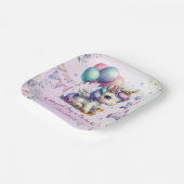 ユニコーンバースデーパーティーガールパープル&金ゴールド紙 ペーパープレート (傾斜あり)