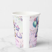 ユニコーンバースデーパーティーガールパープル&金ゴールド紙 紙コップ (右)