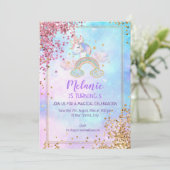 ユニコーンバースデーパーティーガール招待状 招待状 (スタンド正面)