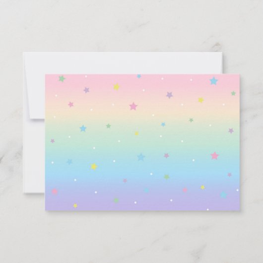 ユニコーンバースデーパーティーサンキューカード 招待状 (裏面)