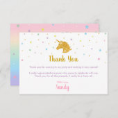 ユニコーンバースデーパーティーサンキューカード 招待状 (正面/裏面)