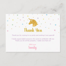 ユニコーンバースデーパーティーサンキューカード 招待状