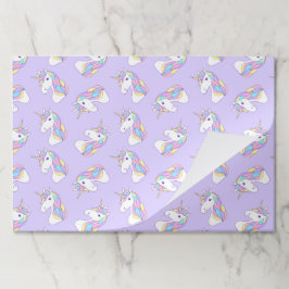 ユニコーンバースデーパーティーパープル紙ランチョンマット ペーパーパッド