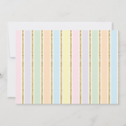 ユニコーンバースデーパーティーピンクローズ 招待状 (裏面)