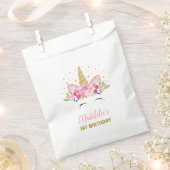 ユニコーンバースデーパーティーマジカルレインボーフローラ フェイバーバッグ (クリップ留めされた状態)