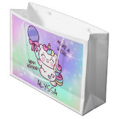 ユニコーンバースデーパーティー抱き枕 ラージペーパーバッグ (正面アングル)