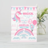 ユニコーンバースデーパーティー招待招待状 招待状 (スタンド正面)