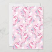 ユニコーンバースデーパーティー招待招待状 招待状 (裏面)