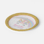 ユニコーンバースデーパーティー紙プレート ペーパープレート (アングル)