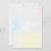 ユニコーンバースデーパーティー金ゴールドグリッター 招待状 (裏面)