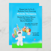 ユニコーンバースデーパーティ招待状 招待状 (正面/裏面)