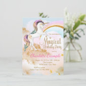 ユニコーンバースデーパーティ招待状 招待状 (スタンド正面)