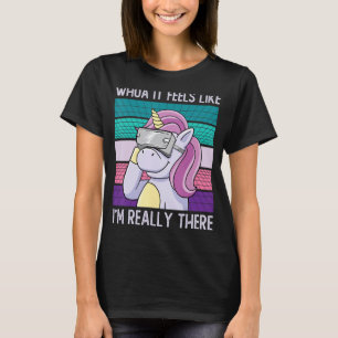 ユニコーンバーチャルリアリティVrゲーマーレインボーマジカルC Tシャツ