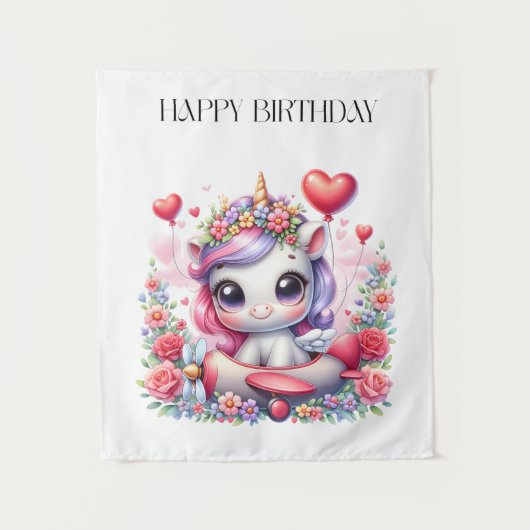 ユニコーンパイロットの誕生日 タペストリー (正面)