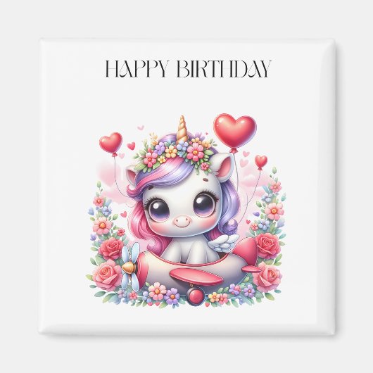 ユニコーンパイロットの誕生日 マグネット (正面)