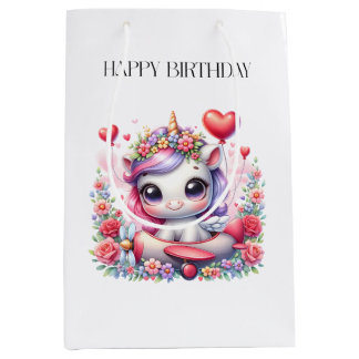 ユニコーンパイロットの誕生日 ミディアムペーパーバッグ