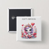 ユニコーンパイロットの誕生日 缶バッジ (正面&裏面)