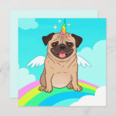 ユニコーンパグのホリデーカード シーズンカード (正面/裏面)