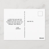 ユニコーンパステルガールズ誕生日サンキューユー ポストカード (裏面)