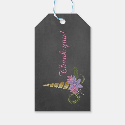 ユニコーンパステルシャルボードギフトラベルメッセージカード ギフトタグ (正面)