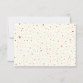 ユニコーンパステルピンクの女の子の誕生日パーティーの写真 サンキューカード (裏面)