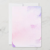 ユニコーンパステルフローラキッズファースト誕生日パーティー 招待状 (裏面)