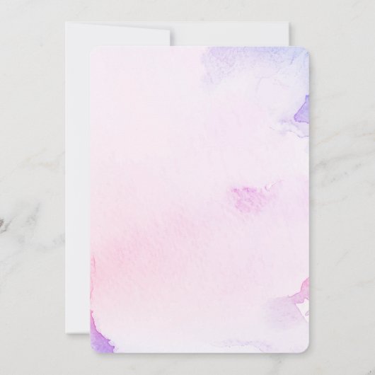 ユニコーンパステルフローラキッズファースト誕生日パーティー 招待状 (裏面)