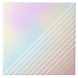 ユニコーンパステルブレンド白パステルストライプデコール タイル