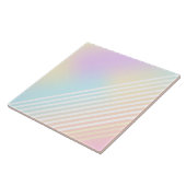 ユニコーンパステルブレンド白パステルストライプデコール タイル (側面)