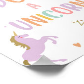 ユニコーンパステルレインボーガールバースデーパーティーを採用 ポスター (角)