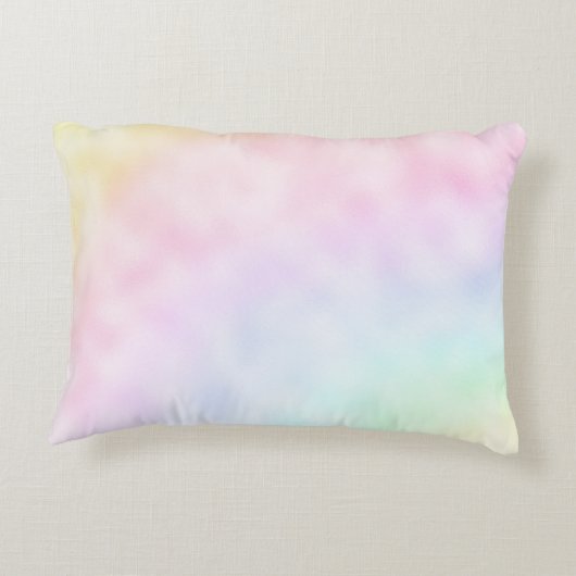 ユニコーンパステルレインボーパーソナライズされたネームキュート アクセントクッション (裏面)