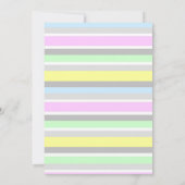 ユニコーンパステルレインボー蝶金ゴールド誕生日 招待状 (裏面)