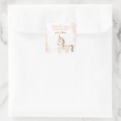 ユニコーンパステル金ゴールドグリッター誕生日メッセージカード スクエアシール (バッグ)