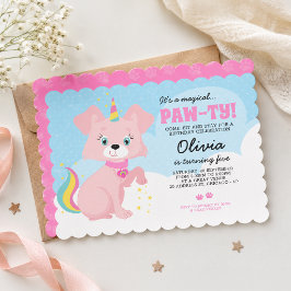 ユニコーンパピー - ユニパピー ガーリー 誕生日 招待状