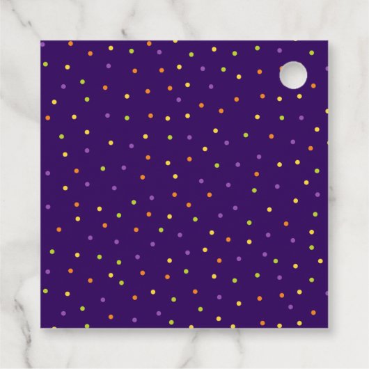 ユニコーンパンプキンハッピーハローウィンパープルメッセージカード フェイバータグ (裏面)