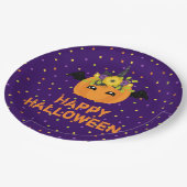 ユニコーンパンプキンハッピーハローウィンパープル紙プレート ペーパープレート (アングル)