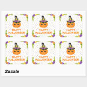 ユニコーンパンプキンハッピーハローウィンホワイトスクエアスティック スクエアシール (シート)