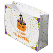 ユニコーンパンプキンハッピーハローウィンホワイトラージギフトB ラージペーパーバッグ (裏面アングル)