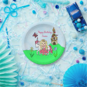 ユニコーンパーソナライズされたとプリンセス誕生日パーティー ペーパープレート (パーティー)