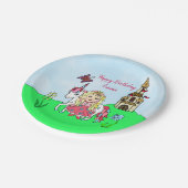 ユニコーンパーソナライズされたとプリンセス誕生日パーティー ペーパープレート (アングル)