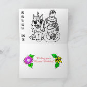 ユニコーンパーソナライズされたとプリンセス誕生日 カード (内部)