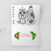 ユニコーンパーソナライズされたとプリンセス誕生日 カード (内部)