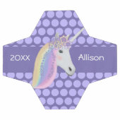 ユニコーンパーソナライズされたの虹の紫のサッカーボール サッカーボール (フラット)