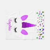 ユニコーンパーソナライズされたウィズポニーフリースブランケット フリースブランケット (正面(横))