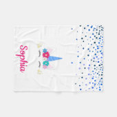 ユニコーンパーソナライズされたウィズポニーフリースブランケット フリースブランケット (正面(横))