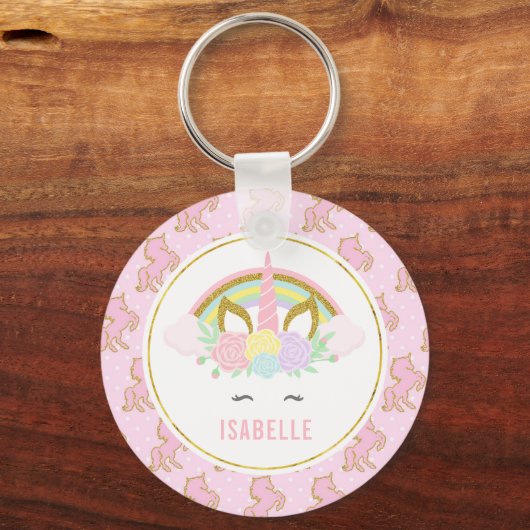 ユニコーンパーソナライズされたキーチェーン キーホルダー (正面)