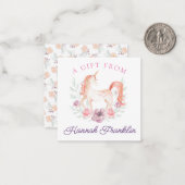 ユニコーンパーソナライズされたギフトラベル ノートカード (正面/裏面インサイチュ)
